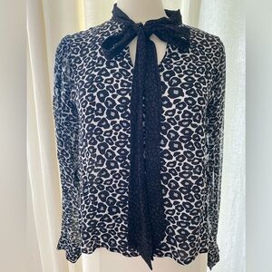 Anthropology Conditions apply Animal Print Black and White Women's Top